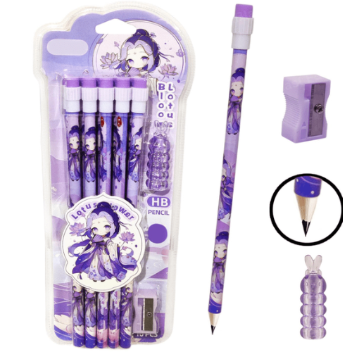 Pencil Set for Kids - Pack of 10 Pcs HB Pencils Stationary Kit,
